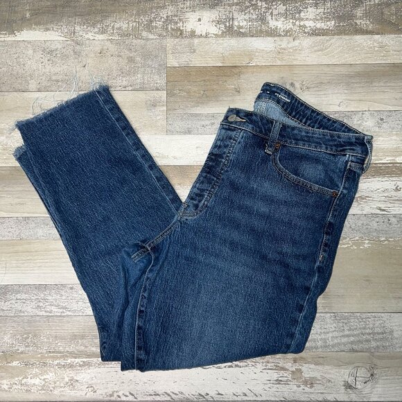 Old Navy Women's High-Rise O.G. Straight Jeans Dark Wash Size 16 - Picture 1 of 6